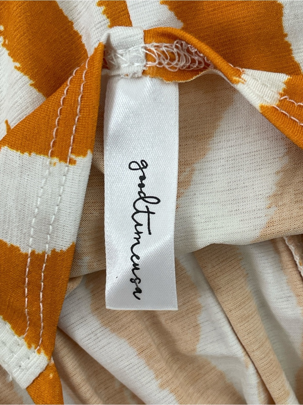 Goldtimeusa Orange & White Printed Jumpsuit - Picture 4 of 14